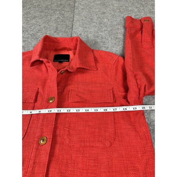 Banana Republic Oversized Baggy Red Women's S Shacket Jacket Coat Overcoat Layer - Picture 6 of 8